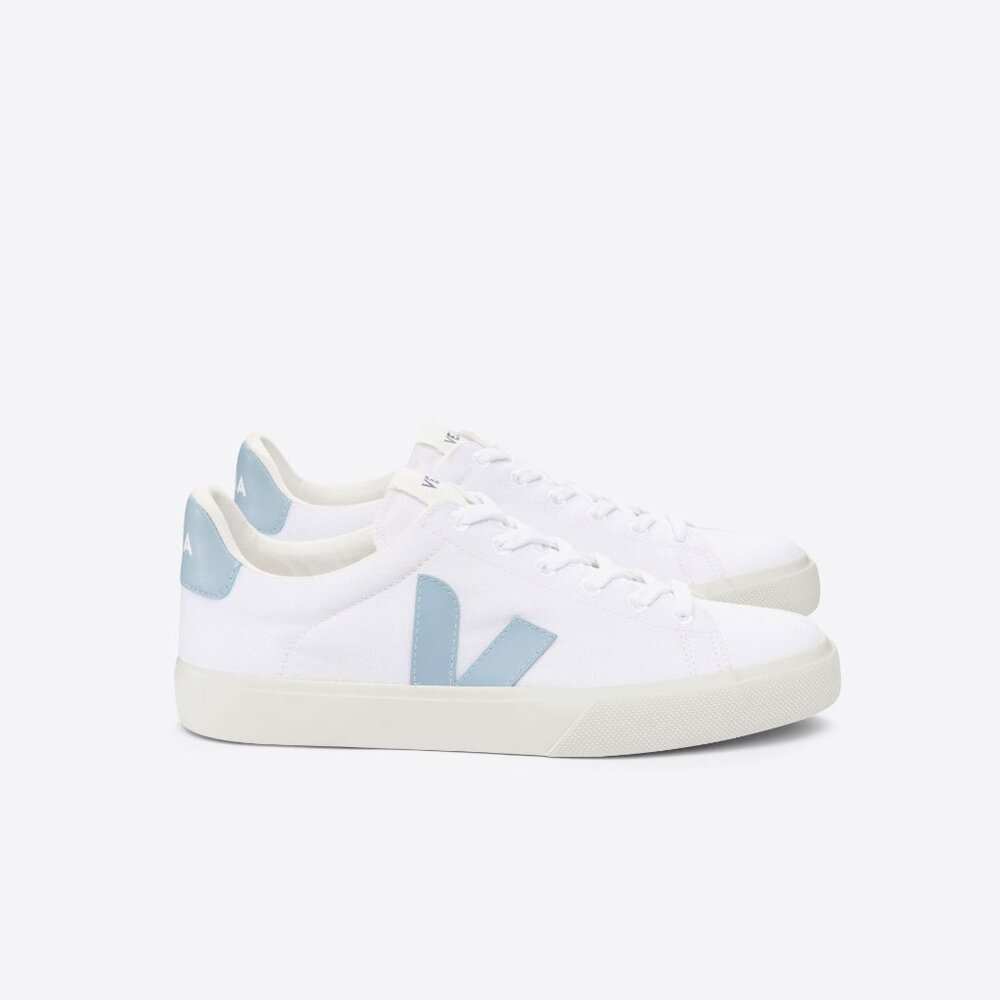 VEJA Campo Canvas Sneakers Shoes in White Steel 10